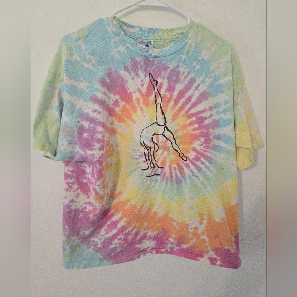 Vintage Ballerina Ballet Dancer T Shirt Tie Dye Womens XL Hanes Beefy T